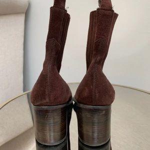 Bottine Femme à Bout Pointu Et Talons Aigus En Micro Daim Unicolore Avec Noeud Boots P746516